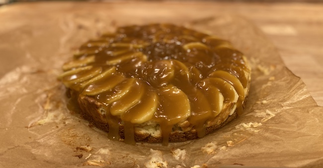 Homemade Baked toffee apple cheesecake